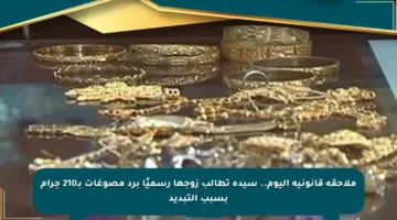 ملاحقة قانونية اليوم.. سيدة تطالب زوجها رسميًا برد مصوغات بـ210 جرام بسبب التبديد